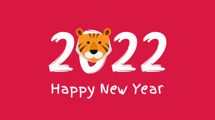happy new year 2022 .chinese year of tiger red wallpaper banner  vector illustration