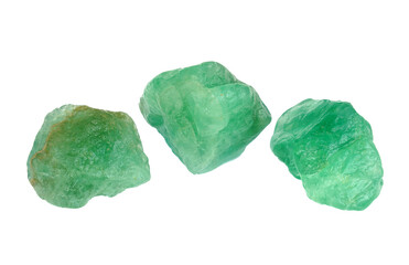  rainbow fluorite rock isolated on white background