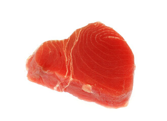  fresh tuna fish fillet isolated on white background