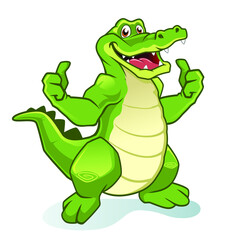 crocodile mascot cartoon in vector