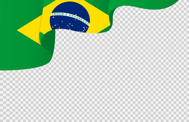 Waving flag of Brazil isolated  on png or transparent  background,Symbol of Brazil,template for banner,card,advertising ,promote, vector illustration top gold medal sport winner country - Powered by Adobe