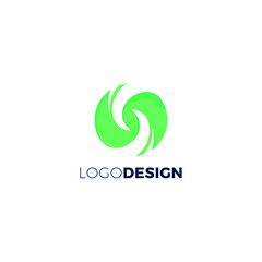 S Logo Abstract With Green Color