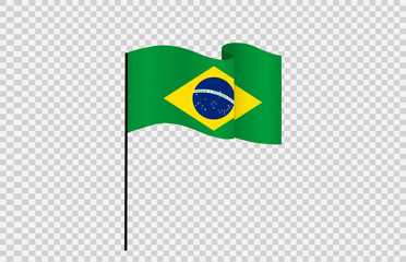 Waving flag of Brazil isolated  on png or transparent  background,Symbol of Brazil,template for banner,card,advertising ,promote, vector illustration top gold medal sport winner country