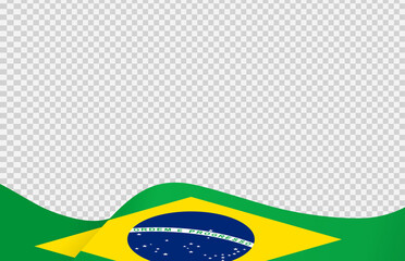 Fototapeta na wymiar Waving flag of Brazil isolated on png or transparent background,Symbol of Brazil,template for banner,card,advertising ,promote, vector illustration top gold medal sport winner country