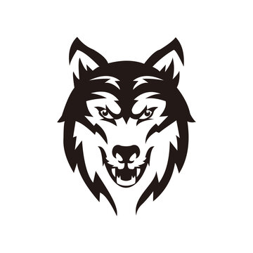 wolf head vector illustration logo