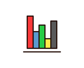 Graph line icon. Vector symbol in trendy flat style on white background. Graph sing for design.