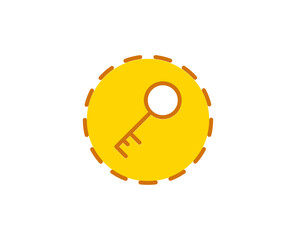 Key flat icon. Single high quality outline symbol for web design or mobile app.  House thin line signs for design logo, visit card, etc. Outline pictogram EPS10