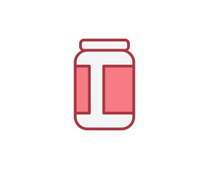 Pills flat icon. Thin line signs for design logo, visit card, etc. Single high-quality outline symbol for web design or mobile app. Medical outline pictogram.