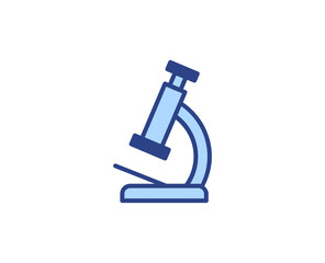 Microscope flat icon. Thin line signs for design logo, visit card, etc. Single high-quality outline symbol for web design or mobile app. Medical outline pictogram.