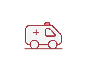 Ambulance flat icon. Thin line signs for design logo, visit card, etc. Single high-quality outline symbol for web design or mobile app. Medical outline pictogram.