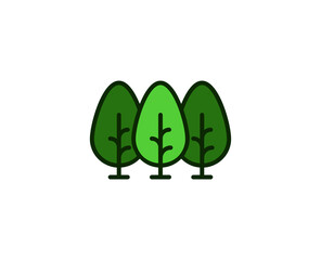 Forest premium line icon. Simple high quality pictogram. Modern outline style icons. Stroke vector illustration on a white background. 