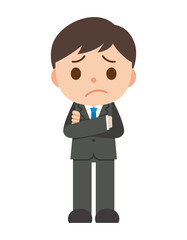 困り顔の会社員男性
