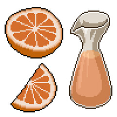 pixel art fresh orange juice