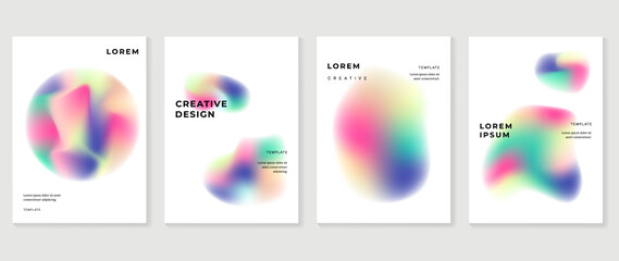 Fluid gradient background. Minimalist posters, cover, wall arts with colorful geometric shapes and liquid color. Modern wallpaper design for presentation, home decoration.  website and banner.