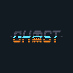 Pixel art cyber punk ghost text design.