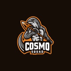 Vector Logo Illustration Komodo E Sport and Sport Style.