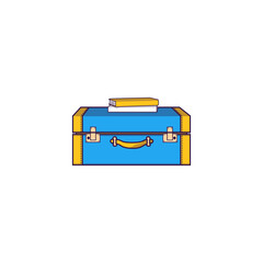Cute suitcase cartoon icon illustration