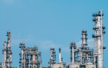 Industrial zone,The equipment of oil refining,Close-up of industrial pipelines of an oil-refinery plant,Detail of oil pipeline with valves in large oil refinery.