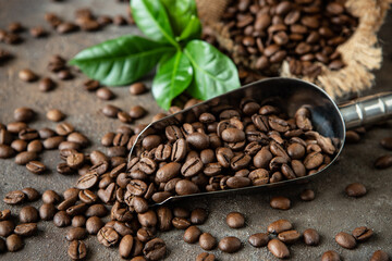 Natural background with coffee beans