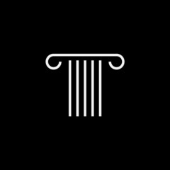 Initial T with Building Pillar Column logo design
