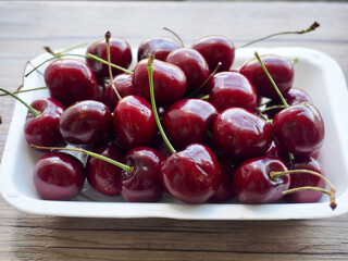 신선한 유기농 과일 체리 
