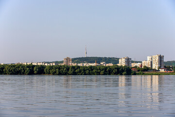 Obraz premium The city of Silistra - Bulgaria seen from the Danube river