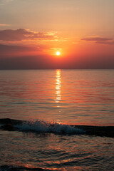 Fototapeta na wymiar A sunrise seen from the beach of the Black Sea