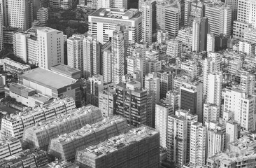 Aerial view of downtown of Hong Kong City