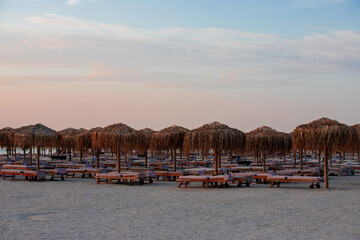 Umbrellas on the beach in Mamaia resort - Romania 29.Jul.2021