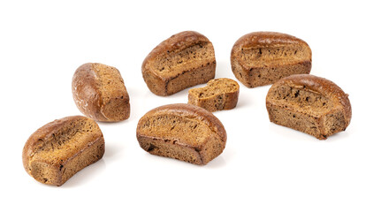 Rye bread isolated on white background