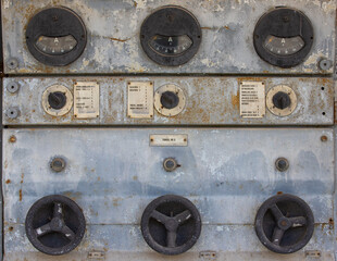 Old electronic control equipment at the Romanian Navy Museum in Constanta - Romania 29.Jul.2021...