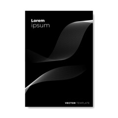 Business flyer cover templates in elegant design with black color. Vector illustration.