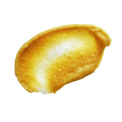 Mustard splash isolated. Dijon honey sauce smeared cream. Spread or splatter collection cut out. High resolution photo