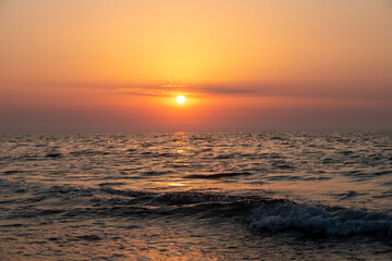 A sunrise seen from the beach of the Black Sea
