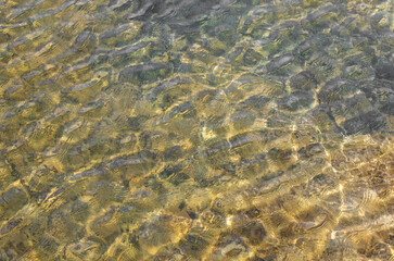 small waves on the surface of clear water