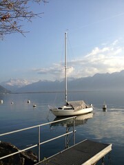 a yacht floating on Lake Lehman