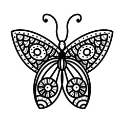 Logo with butterfly black line