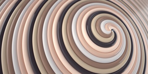 Hypnotic spiral of brown pastel colors.  Version 2.