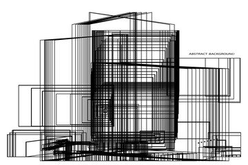 abstract pattern of rectangles and lines. drawing is left in outline, for better editing and design options