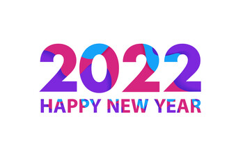 2022 Happy New Year, Cover of business diary for 2022 with wishes. Brochure design template, card, banner. Vector illustration