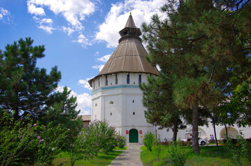 Astrakhan, Russia. View of the wooden tower of the Astrakhan Kremlin.