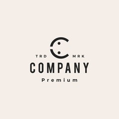 c letter people team family hipster vintage logo vector icon illustration