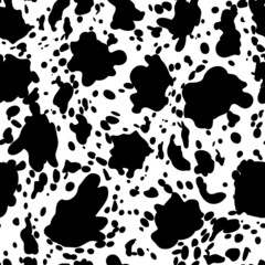 Abstract blots texture. Seamless graphic pattern. Isolated black and white texture. Seamless background for craft, collage, prints.