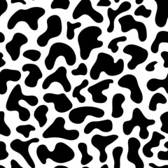 Abstract blots texture. Seamless graphic pattern. Isolated black and white texture. Seamless background for craft, collage, prints.