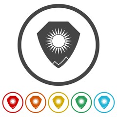 Sun protection ring icon isolated on white background