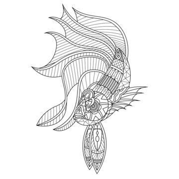 recommend clip art: Betta Fish Mandala Zentangle Lineal Style