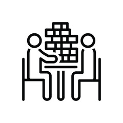 Black line icon for playing