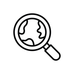 Black line icon for exploration
