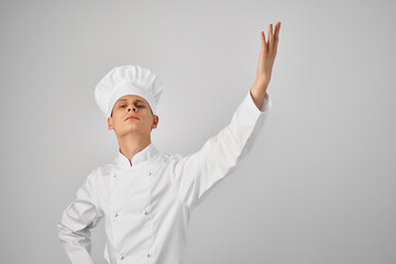 male chef gesturing with hand emotion professional gourmet restaurant