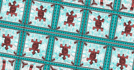 Colored African fabric - Seamless pattern, cotton, photo